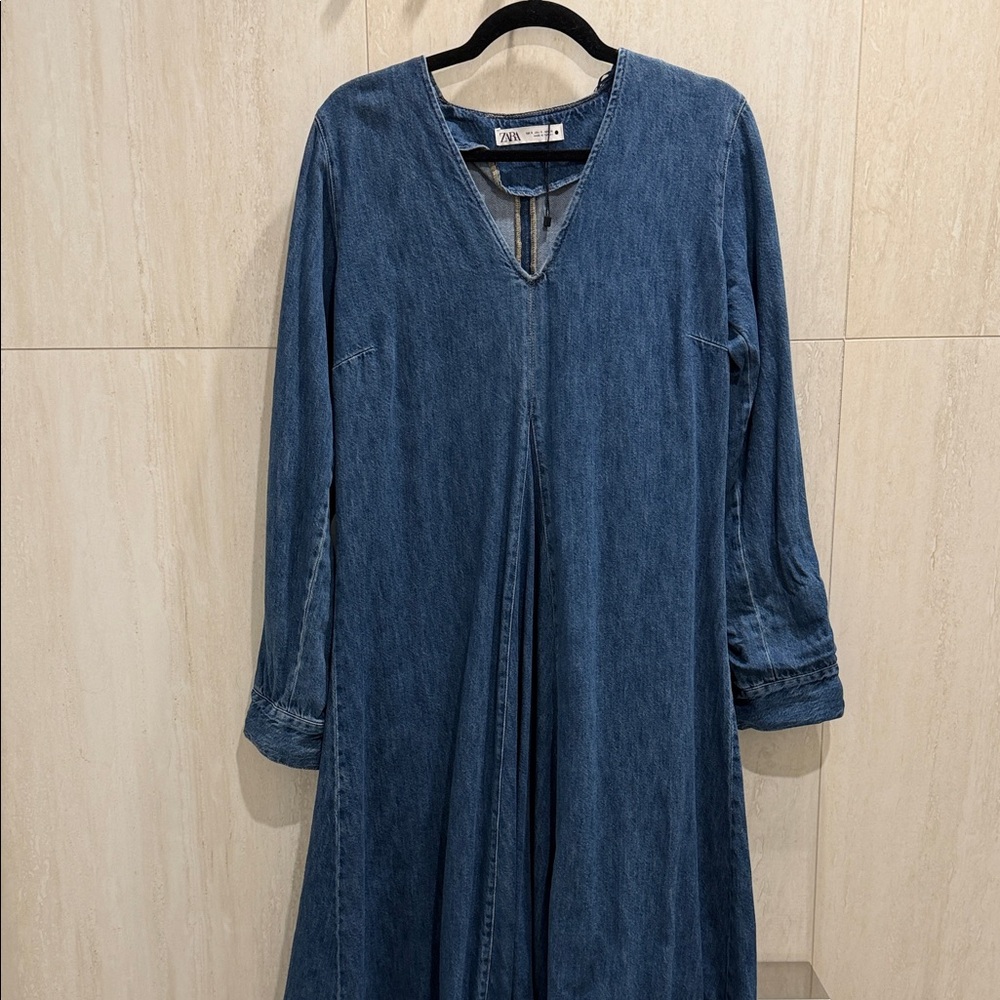 Zara Long Sleeve Denim Dress